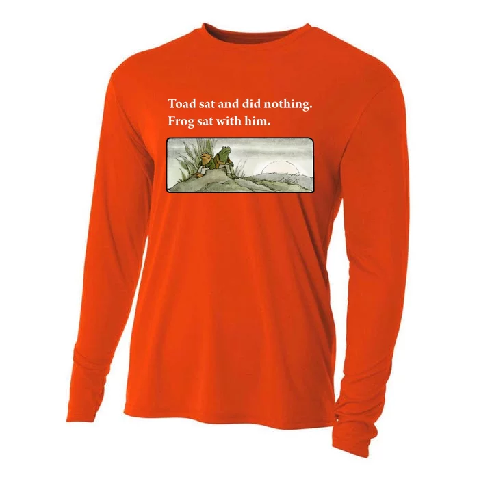 Toad Sat And Did Nothing Frog Sat With Him Cooling Performance Long Sleeve Crew