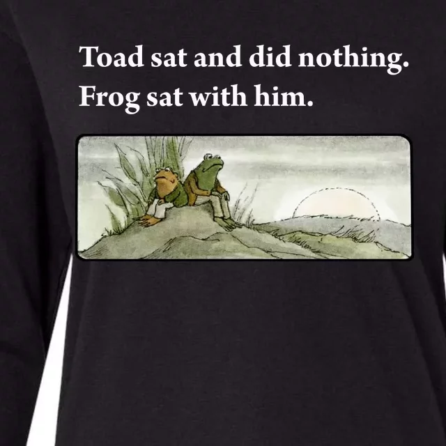 Toad Sat And Did Nothing Frog Sat With Him Womens Cotton Relaxed Long Sleeve T-Shirt