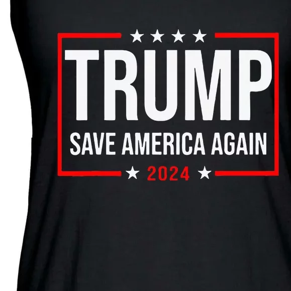 Trump Save America Again 2024 Ladies Essential Flowy Tank