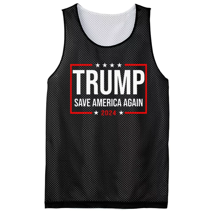 Trump Save America Again 2024 Mesh Reversible Basketball Jersey Tank