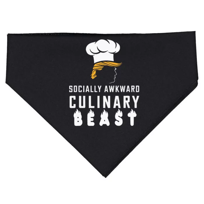 Trump Socially Awkward Culinary Beast French Fries Humor USA-Made Doggie Bandana