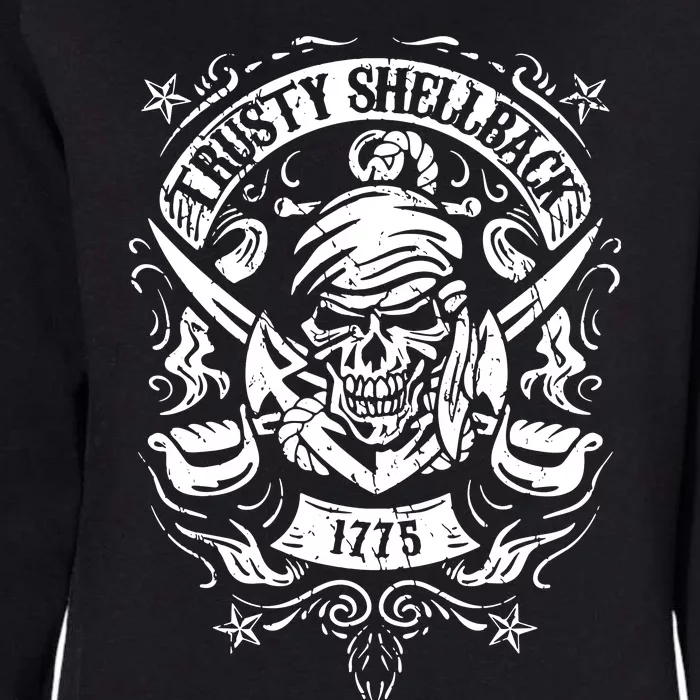 Trusty Skull And Swords Equator Crossing Naval Womens California Wash Sweatshirt