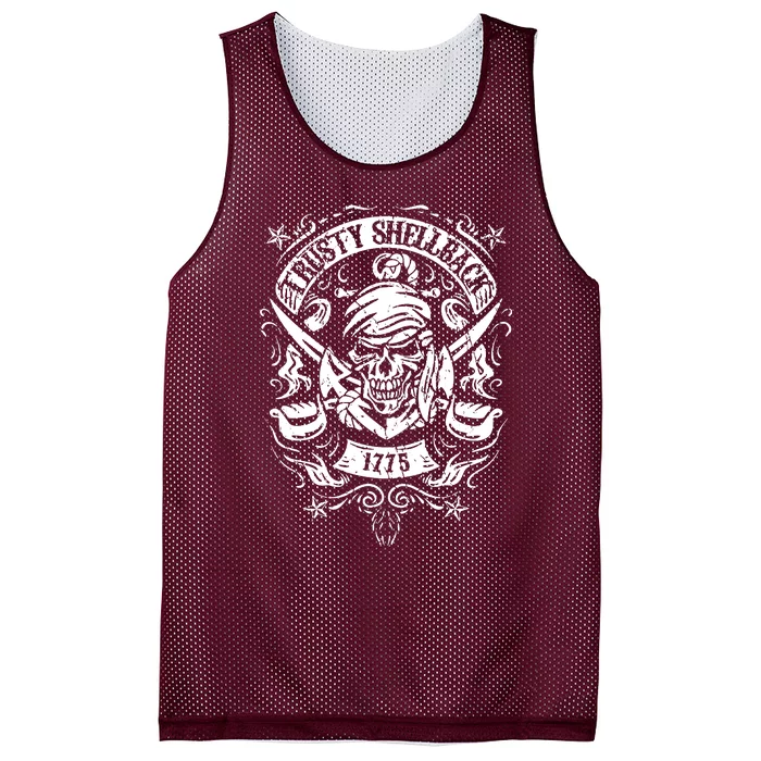 Trusty Skull And Swords Equator Crossing Naval Mesh Reversible Basketball Jersey Tank