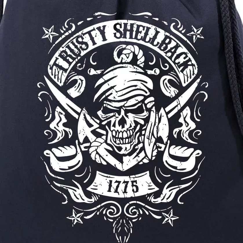 Trusty Skull And Swords Equator Crossing Naval Drawstring Bag