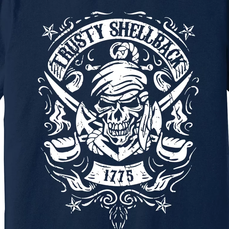 Trusty Skull And Swords Equator Crossing Naval Premium T-Shirt