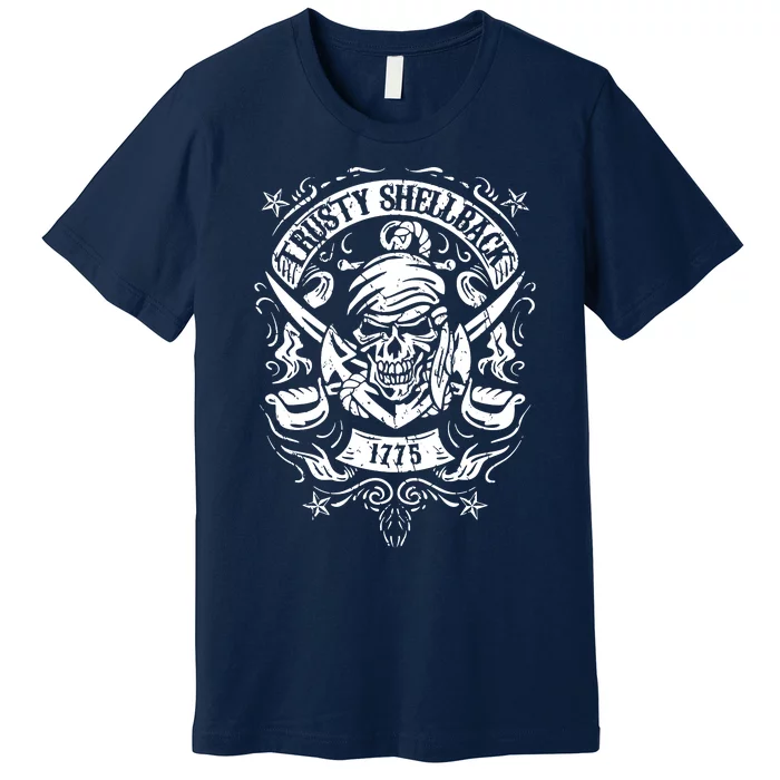 Trusty Skull And Swords Equator Crossing Naval Premium T-Shirt