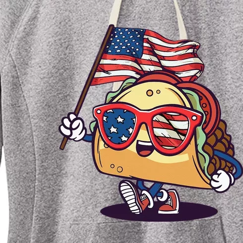 Taco Sunglasses American Flag USA Funny 4th Of July Gifts Women's Fleece Hoodie