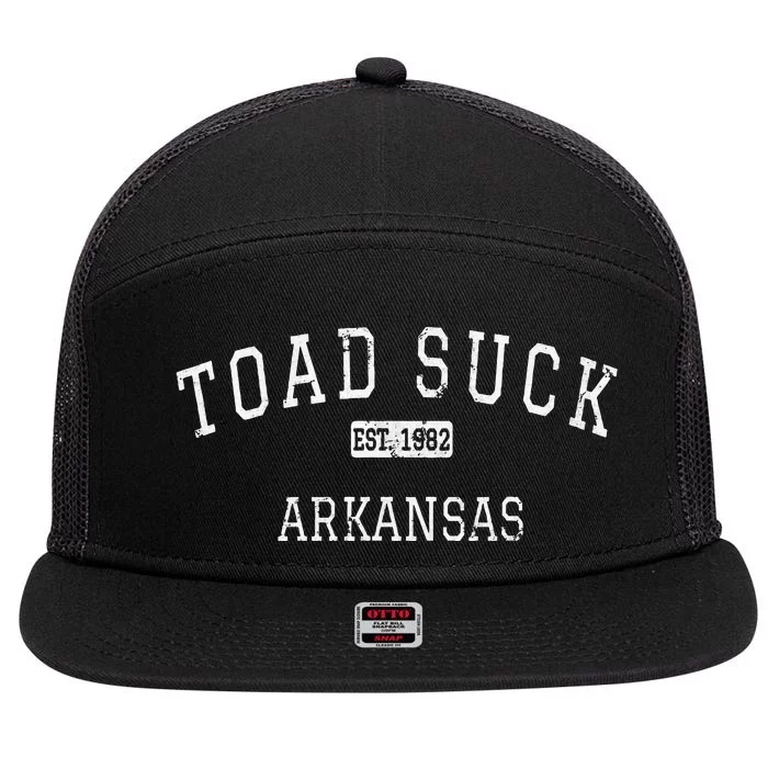 Toad Suck Arkansas AR Vintage 7 Panel Mesh Trucker Snapback Hat