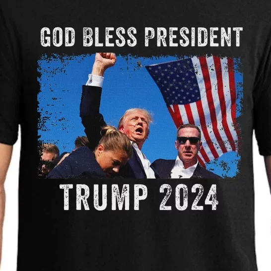 Trump Shot Bloody Ear Bleeding God Bless President Trump Pajama Set