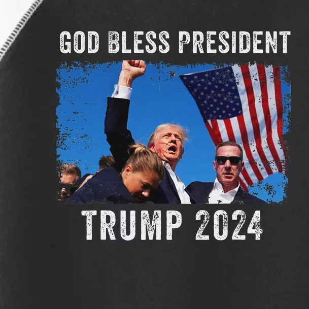 Trump Shot Bloody Ear Bleeding God Bless President Trump Toddler Fine Jersey T-Shirt