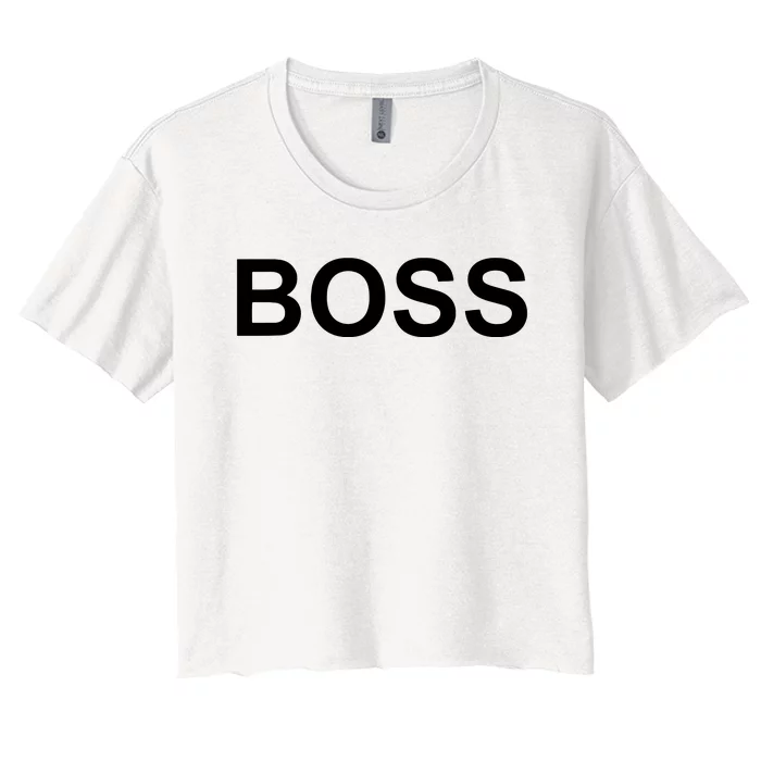 That Says Boss Text Costume Gift Women's Crop Top Tee