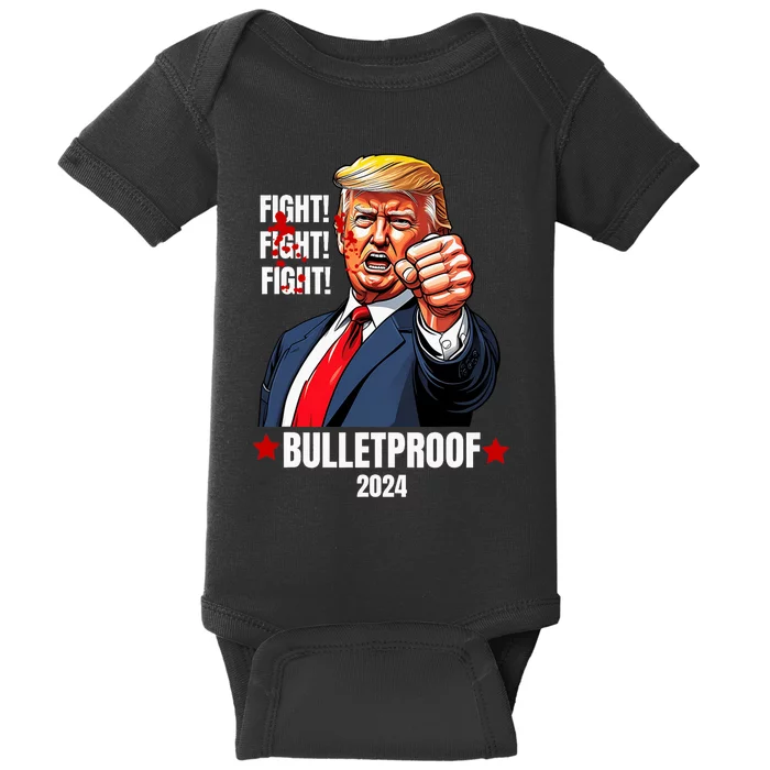 Trump Shot Bulletproof Bloody Ear Bleeding Butler Pa Trump Baby Bodysuit