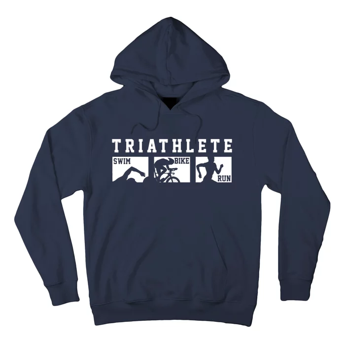 Triathlon Swim Bike Run Gift Triathlon Cool Hoodie