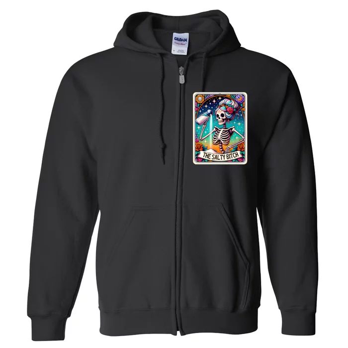 The Salty Bitch Funny Tarot Card Full Zip Hoodie