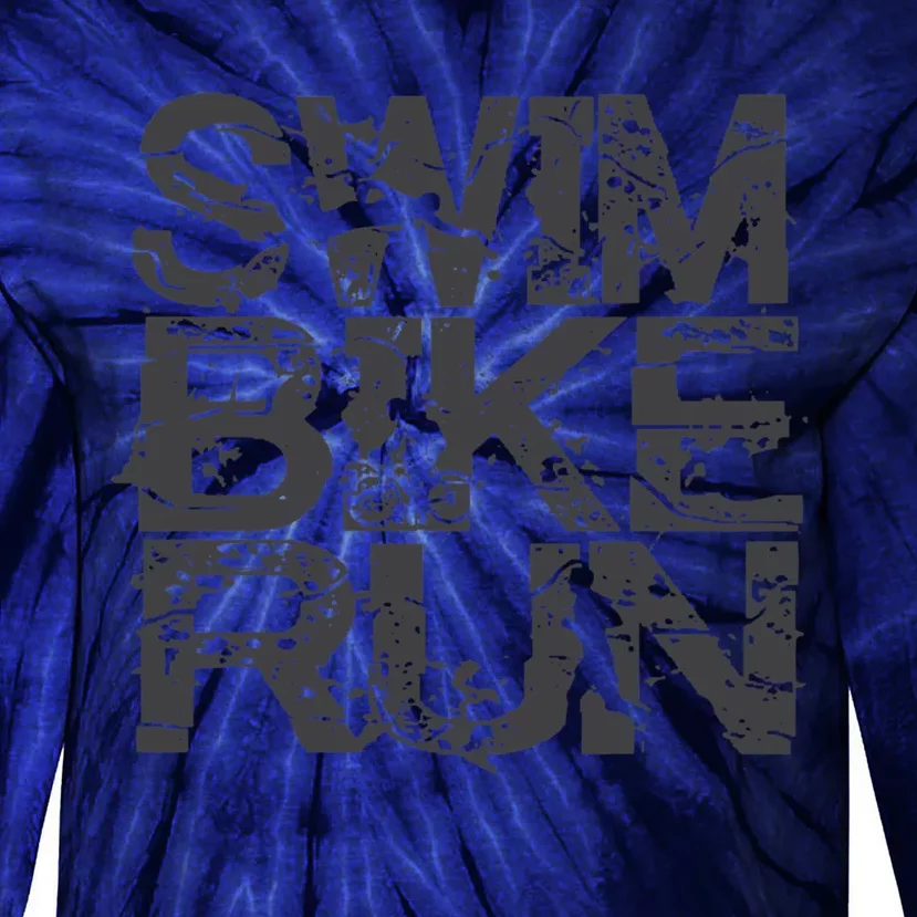 Triathlon Swim Bike Run Triathlete Tie-Dye Long Sleeve Shirt