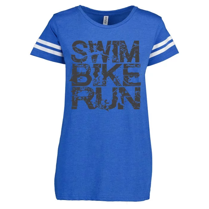 Triathlon Swim Bike Run Triathlete Enza Ladies Jersey Football T-Shirt