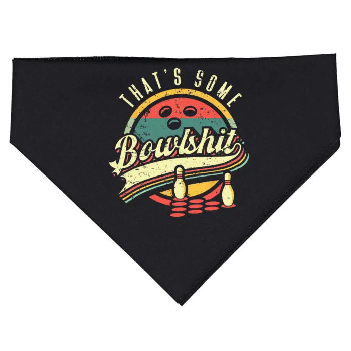 Thats Some Bowlshit Bowling Pun Bowler USA-Made Doggie Bandana