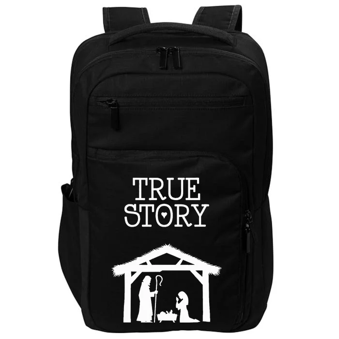 True Story Birth of Christ Nativity Manger Scene Christian Impact Tech Backpack