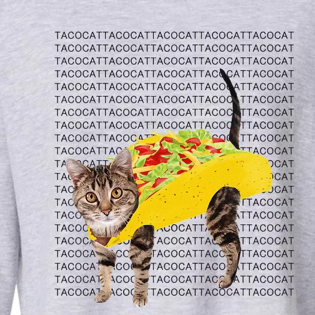 Tacocat Spelled Backwards Is Tacocat Funny Taco Cat Cropped Pullover Crew