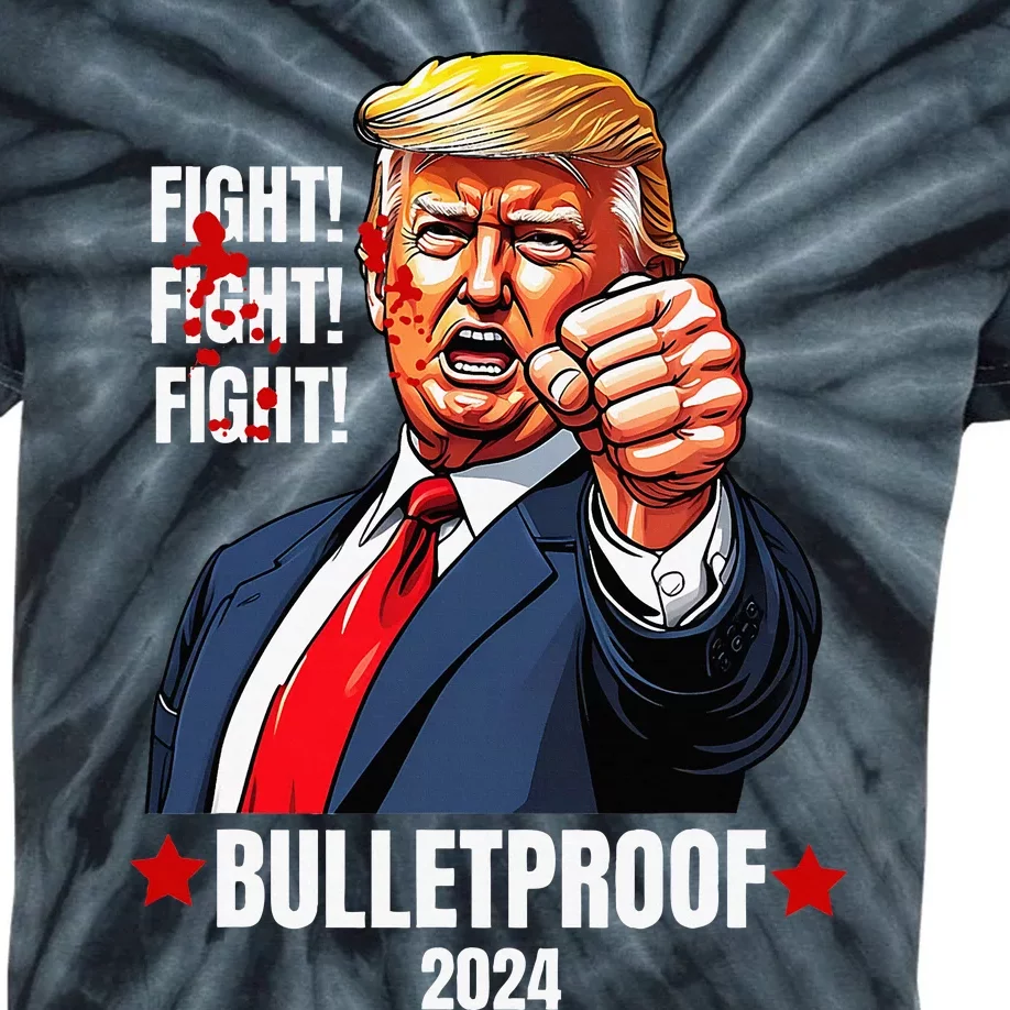 Trump Shot Bulletproof Bloody Ear Bleeding Butler Pa Trump Kids Tie-Dye T-Shirt