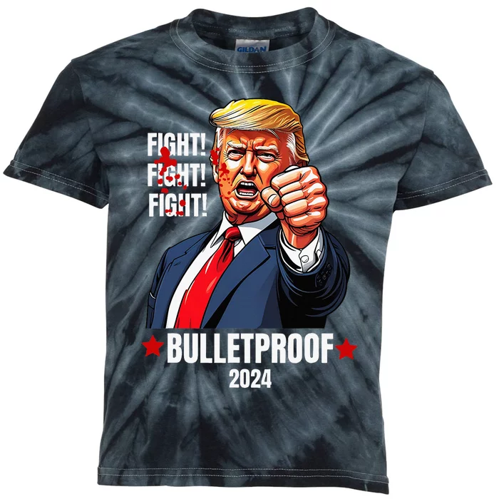 Trump Shot Bulletproof Bloody Ear Bleeding Butler Pa Trump Kids Tie-Dye T-Shirt