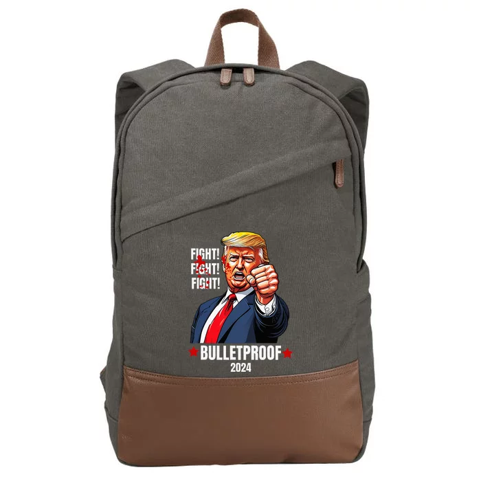 Trump Shot Bulletproof Bloody Ear Bleeding Butler Pa Trump Cotton Canvas Backpack