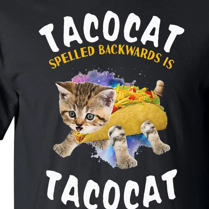 Tacocat Spelled Backward Is Tacocat Cat And Taco Lover Tall T-Shirt