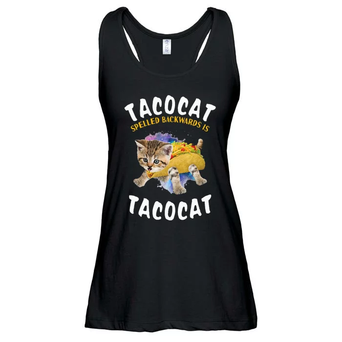 Tacocat Spelled Backward Is Tacocat Cat And Taco Lover Ladies Essential Flowy Tank