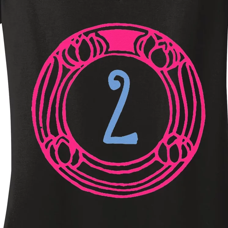 Two. Second birthday design Women's V-Neck T-Shirt