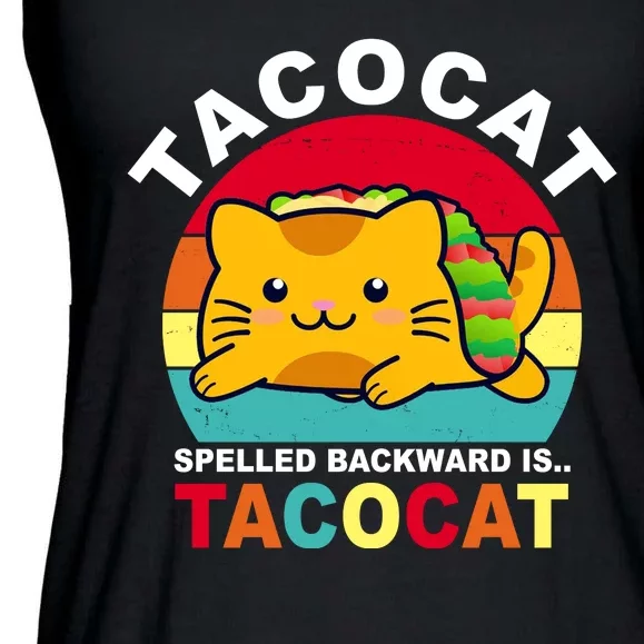 Tacocat Spelled Backward Is Tacocat Funny Ladies Essential Flowy Tank