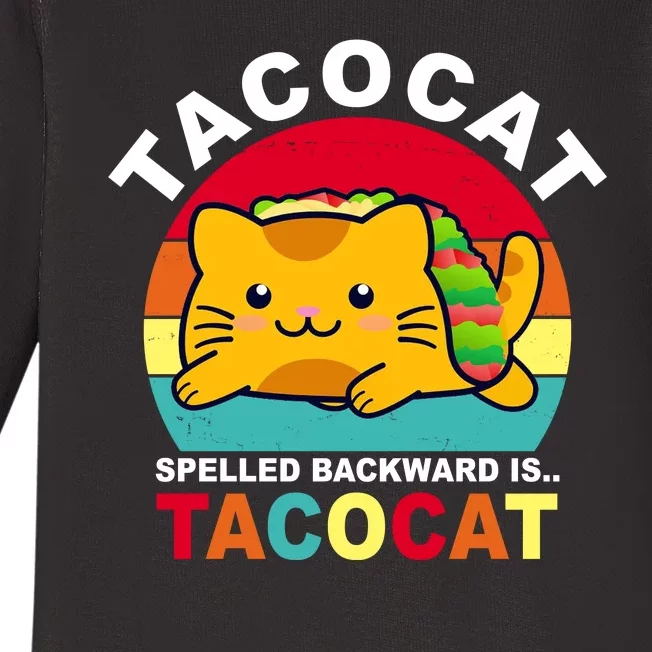 Tacocat Spelled Backward Is Tacocat Funny Baby Long Sleeve Bodysuit