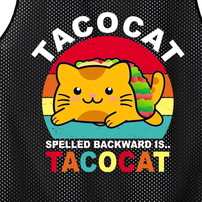 Tacocat Spelled Backward Is Tacocat Funny Mesh Reversible Basketball Jersey Tank