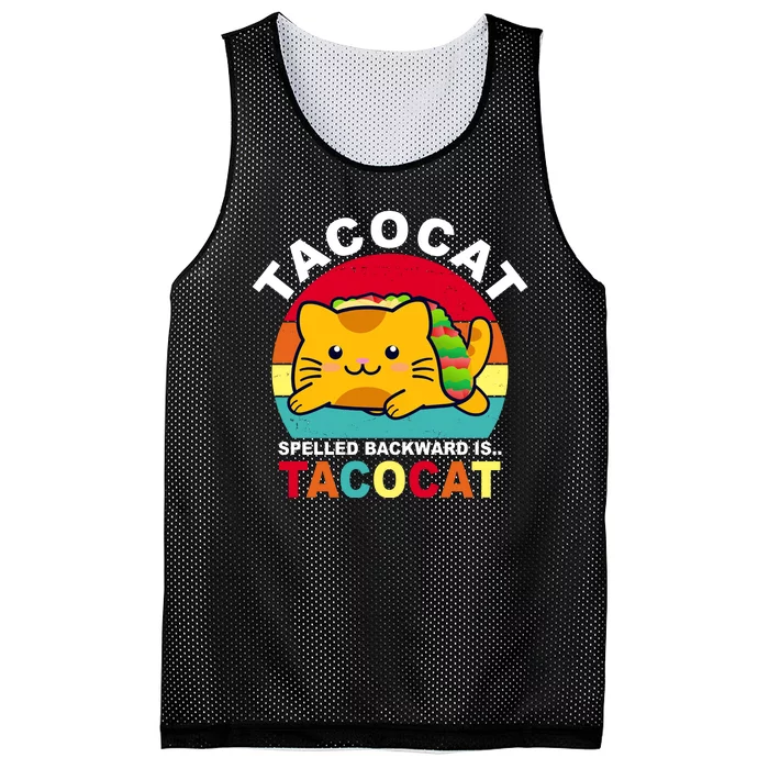 Tacocat Spelled Backward Is Tacocat Funny Mesh Reversible Basketball Jersey Tank