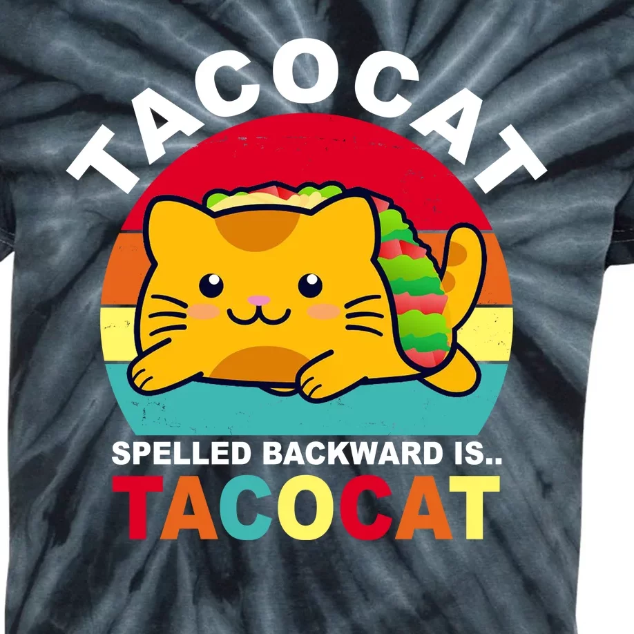 Tacocat Spelled Backward Is Tacocat Funny Kids Tie-Dye T-Shirt