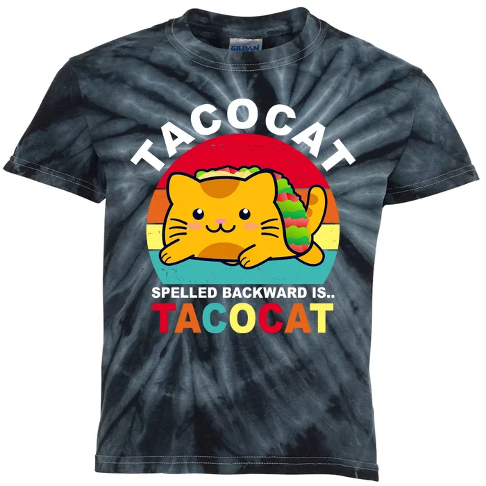 Tacocat Spelled Backward Is Tacocat Funny Kids Tie-Dye T-Shirt