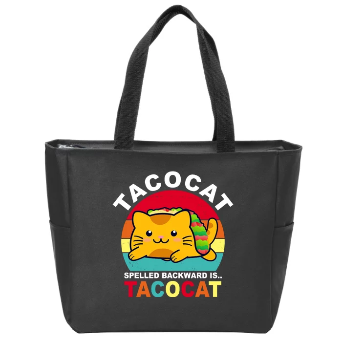 Tacocat Spelled Backward Is Tacocat Funny Zip Tote Bag