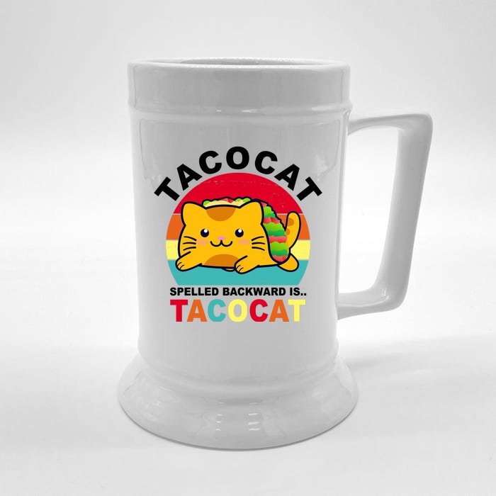 Tacocat Spelled Backward Is Tacocat Funny Front & Back Beer Stein