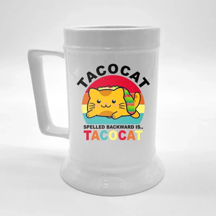 Tacocat Spelled Backward Is Tacocat Funny Front & Back Beer Stein