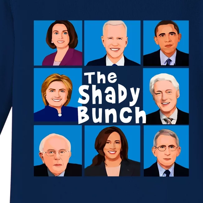 The Shady Bunch Anti Biden Obama Clinton Funny Vote Trump Baby Long Sleeve Bodysuit