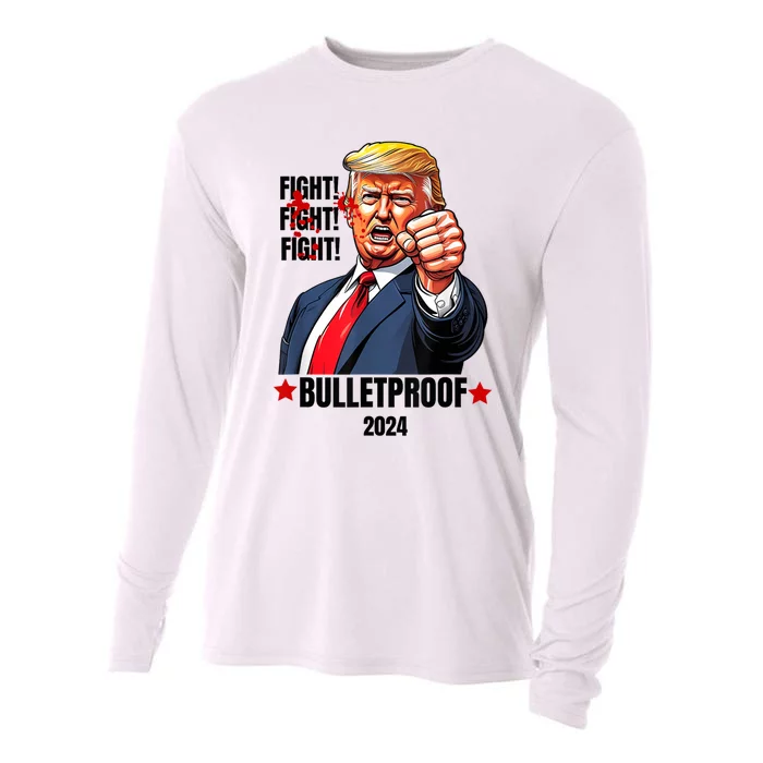 Trump Shot Bulletproof Bloody Ear Bleeding Butler Pa Trump Cooling Performance Long Sleeve Crew