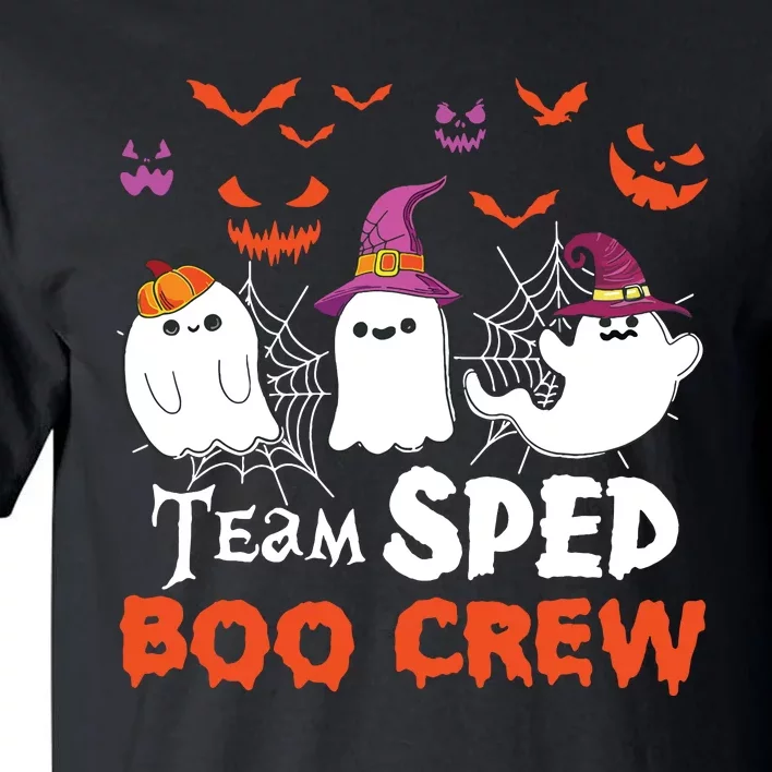 Team Sped Boo Crew Cute Ghost Halloween Costume Teacher Tall T-Shirt