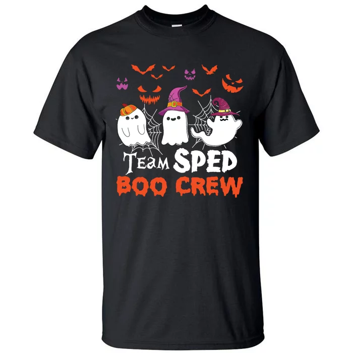 Team Sped Boo Crew Cute Ghost Halloween Costume Teacher Tall T-Shirt