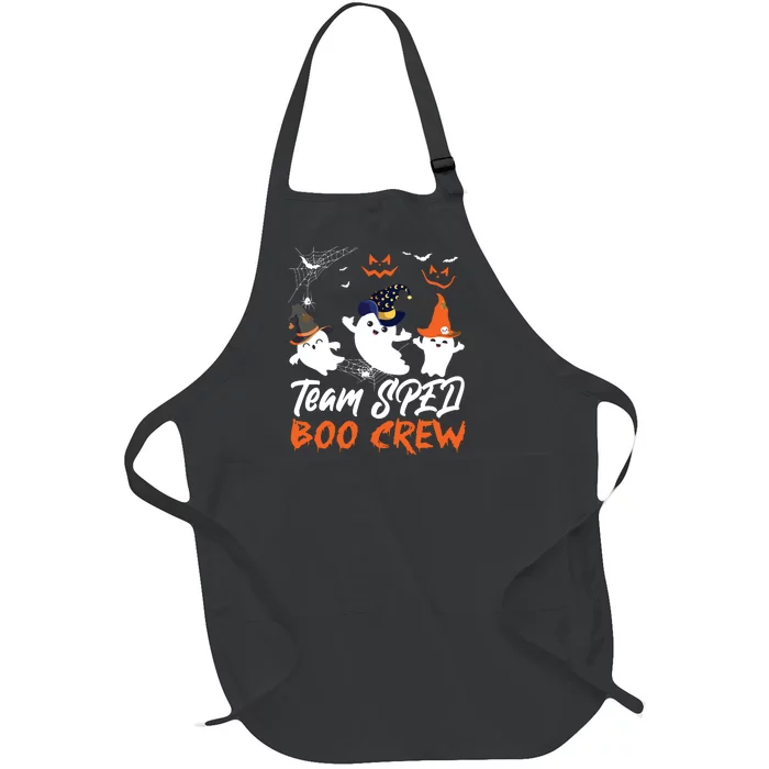 Team SPED Boo Crew Halloween Ghost SPED Special Ed Teacher Full-Length Apron With Pocket