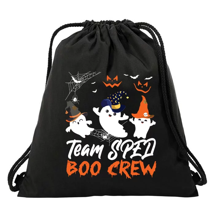 Team SPED Boo Crew Halloween Ghost SPED Special Ed Teacher Drawstring Bag