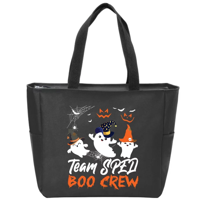 Team SPED Boo Crew Halloween Ghost SPED Special Ed Teacher Zip Tote Bag