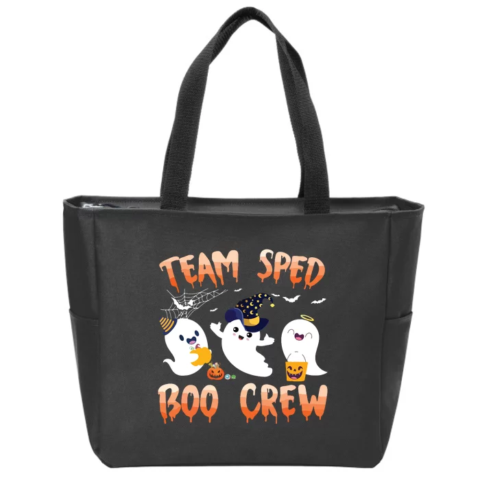 Team SPED Boo Crew Halloween Ghost SPED Special Ed Teacher Zip Tote Bag