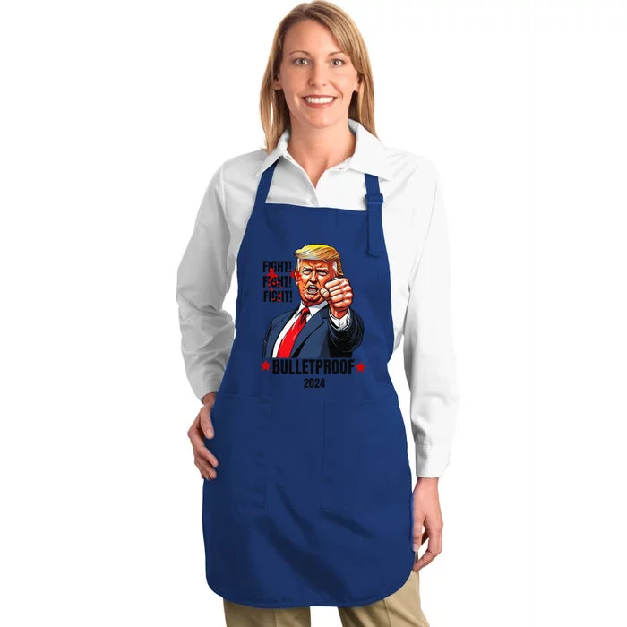 Trump Shot Bulletproof Bloody Ear Bleeding Butler Pa Trump Full-Length Apron With Pocket