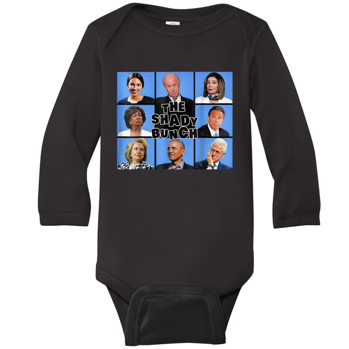 The Shady Bunch Funny Past Presidents Baby Long Sleeve Bodysuit