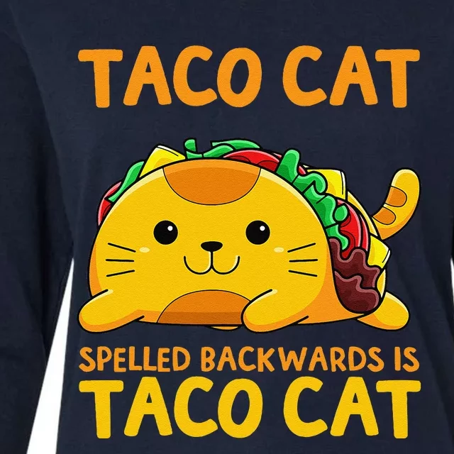 Tacocat Spelled Backwards Taco Cat Cinco De Mayo Womens Cotton Relaxed Long Sleeve T-Shirt