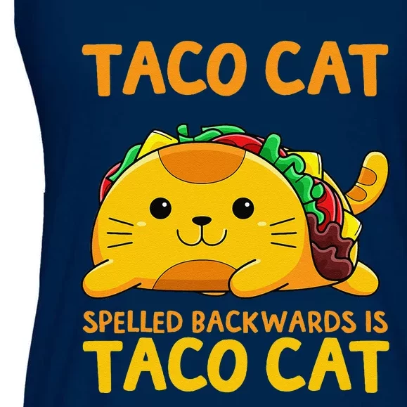 Tacocat Spelled Backwards Taco Cat Cinco De Mayo Ladies Essential Flowy Tank